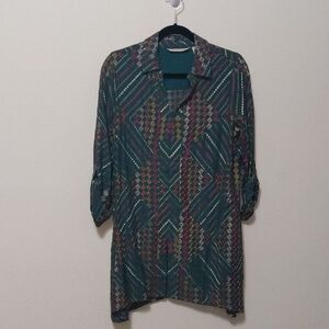 Soft Surroundings Geometric Patterned Popover Blouse
